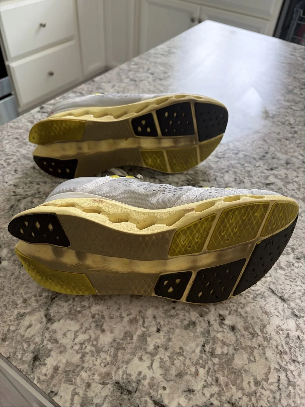 Light Gray and Yellow Women's Athletic Shoes